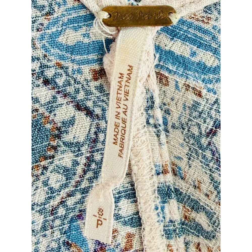 NWOT Free People White Strappy Back Tunic Dress S | Boho Coastal Cowgirl Bridal - Picture 16 of 16